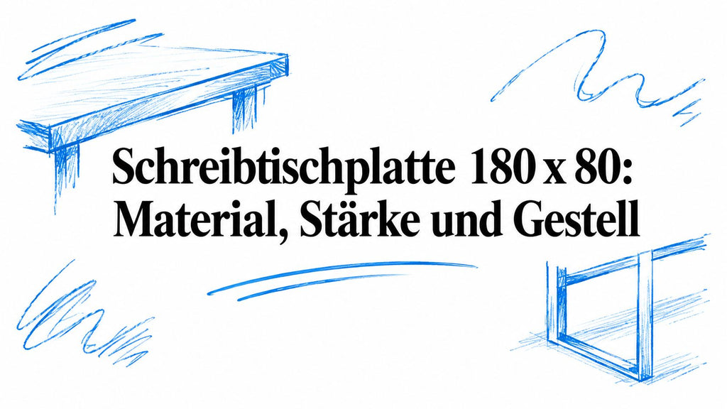 Schreibtischplatte 180 x 80: Material, Stärke und Gestell