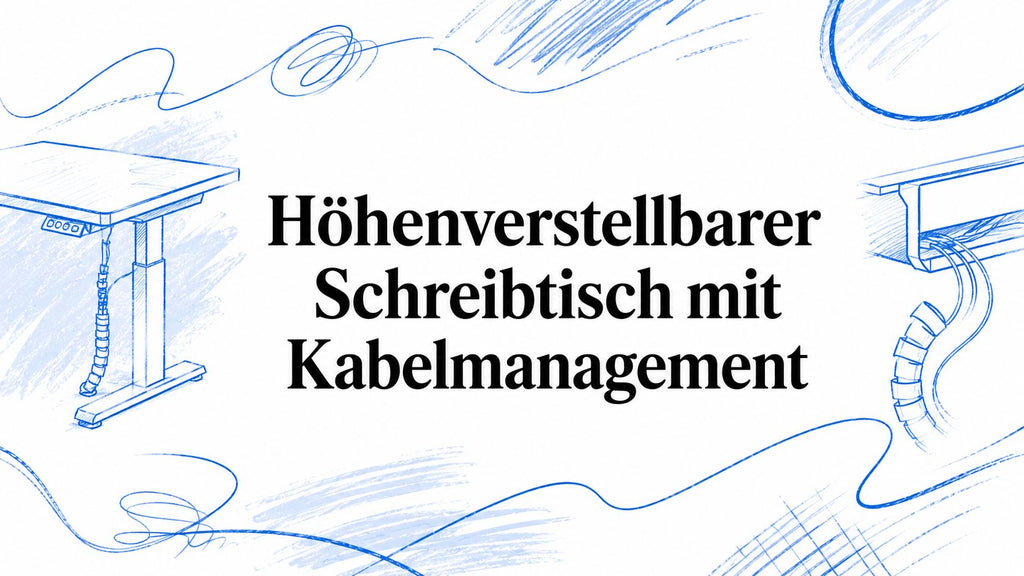 Höhenverstellbarer Schreibtisch mit Kabelmanagement