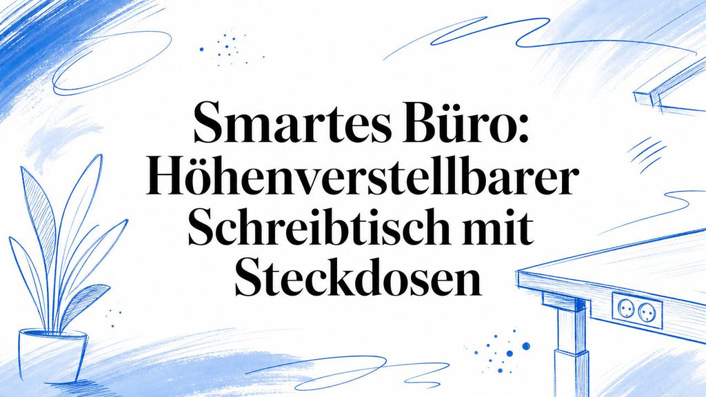 Smartes Büro: Höhenverstellbarer Schreibtisch mit Steckdosen