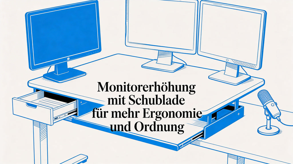 Monitorerhöhung mit Schublade: Ergonomie und Ordnung am Arbeitsplatz