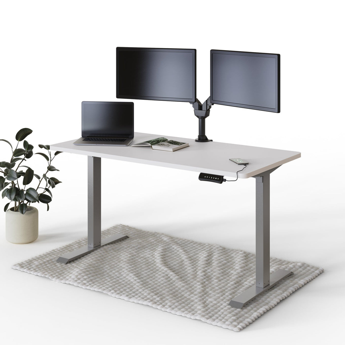 deskspace-pro-hohenverstellbarer-schreibtisch-weiß-tischplatte-grau-gestell-140x70