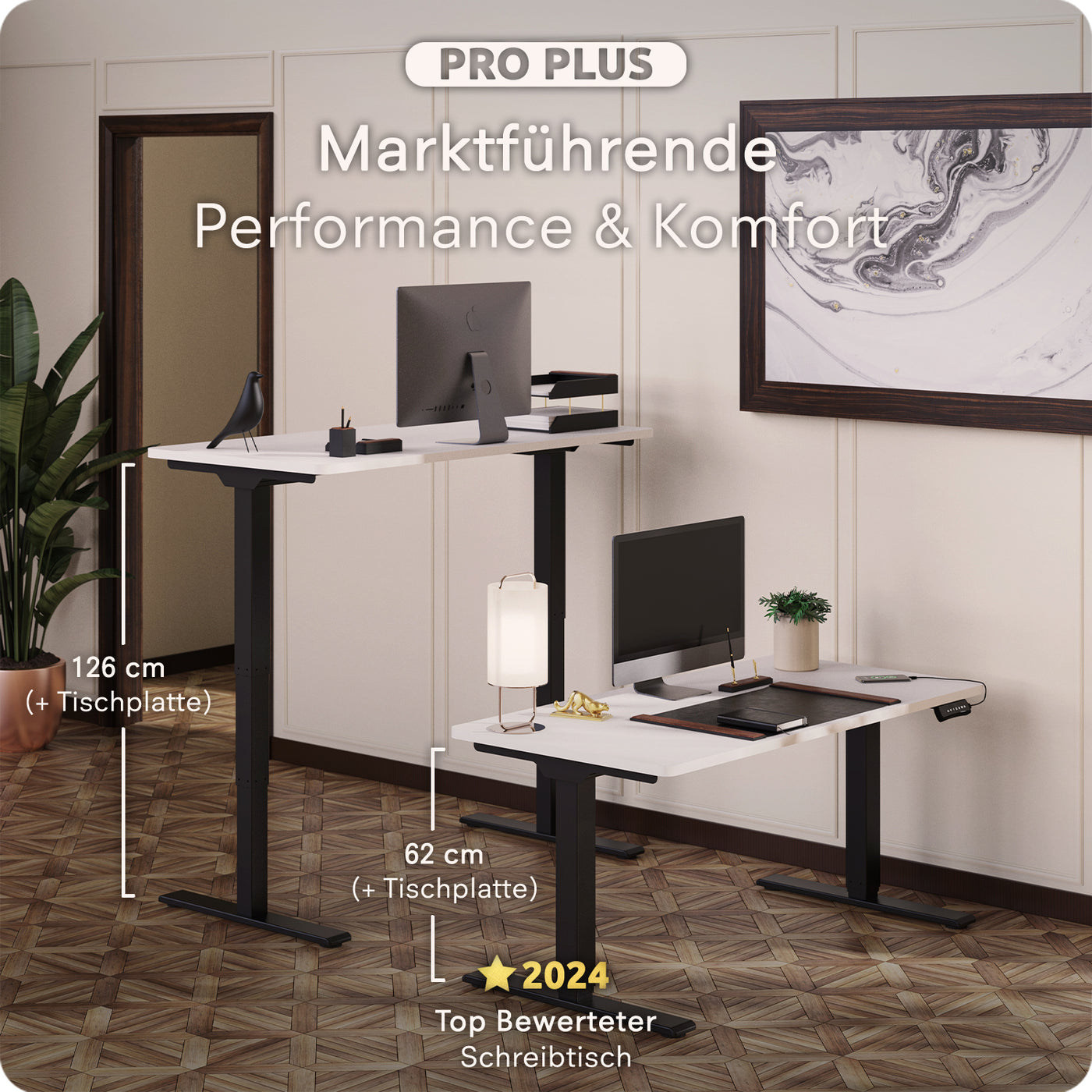 DESQUP PRO PLUS | Electrically height-adjustable desk 