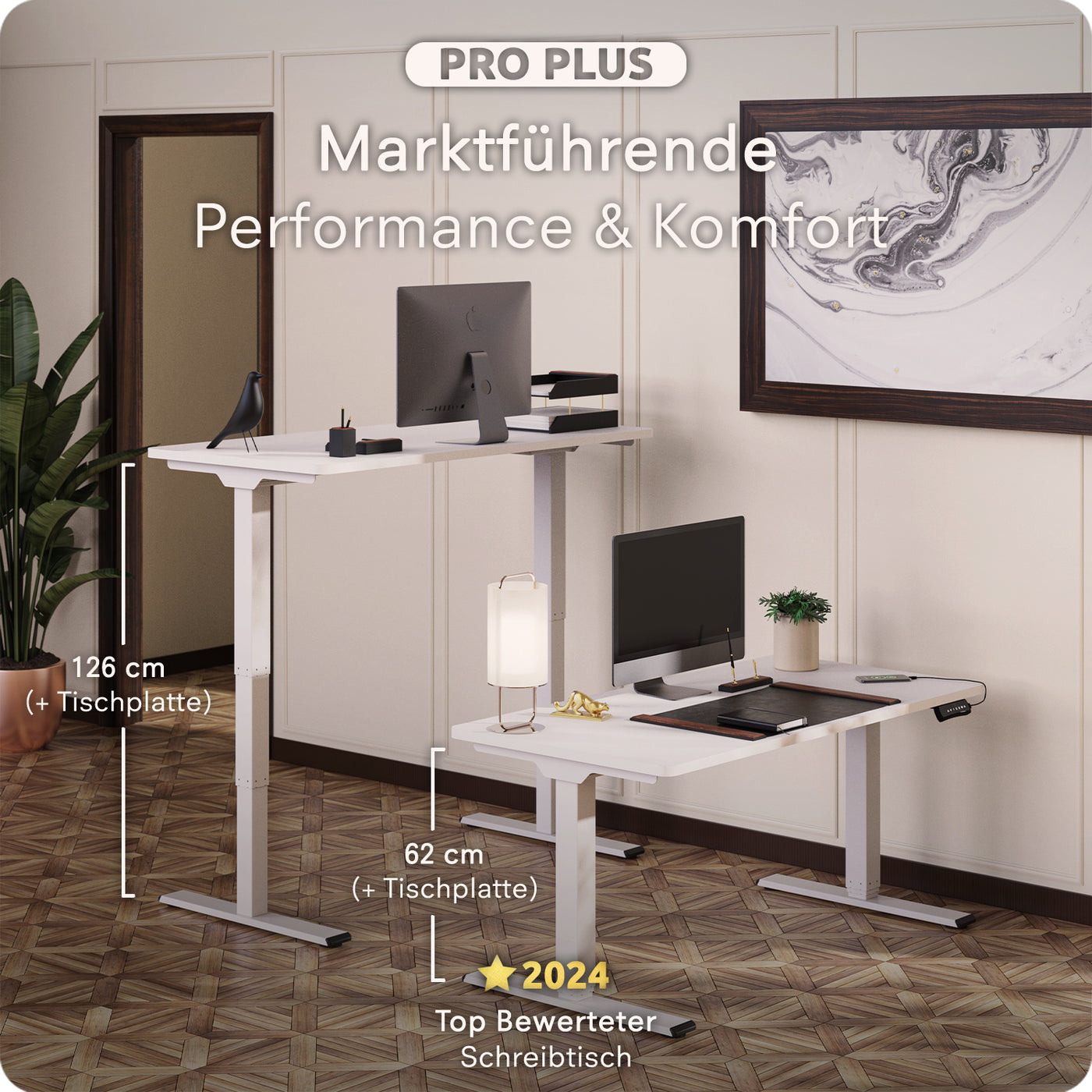 DESQUP PRO PLUS | Electrically height-adjustable desk 