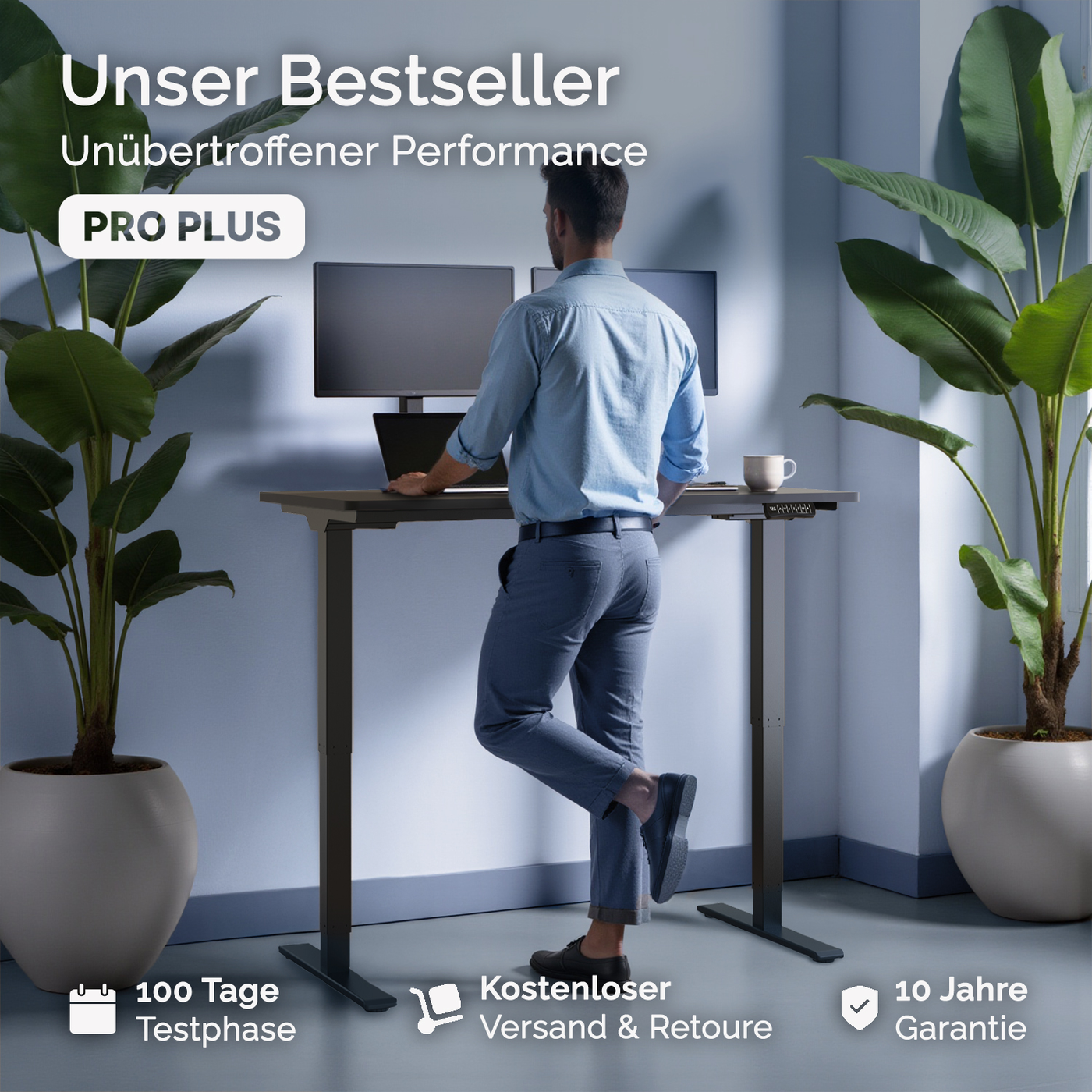 DESQUP PRO PLUS | Electrically height-adjustable desk 