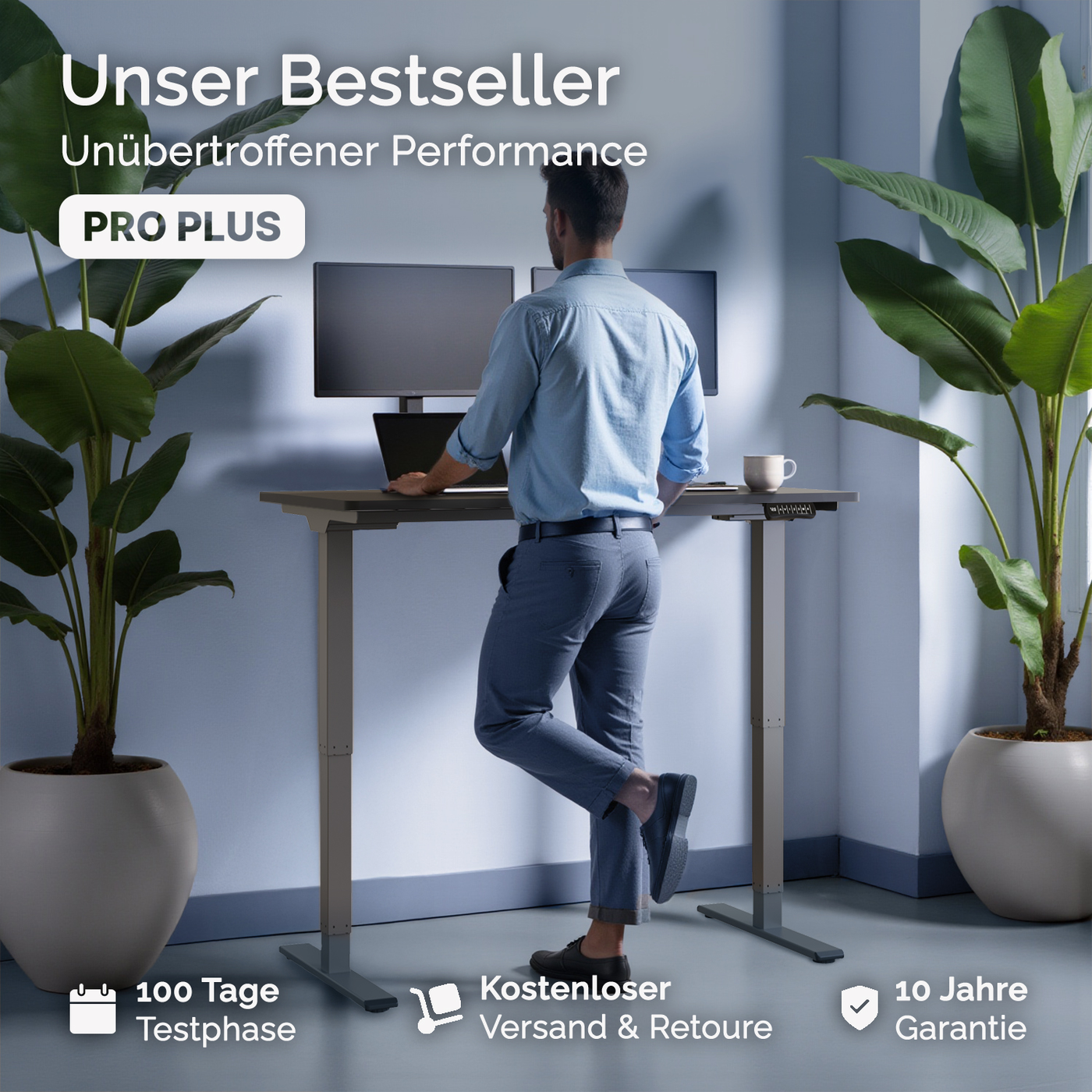 DESQUP PRO PLUS | Electrically height-adjustable desk 