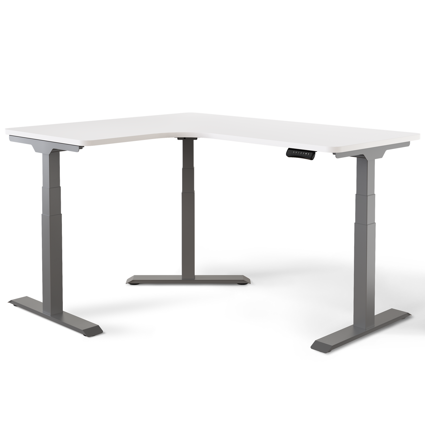 DESKSPACE CORNER Moderner Eckschreibtisch höhenverstellbar elektrisch mit Memory und Anti-Kollisionssystem
