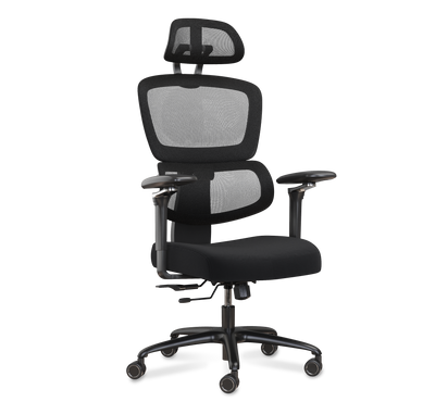 DESKSPACE Move Pro ergonomischer Bürostuhl mit intelligenter Lordosenstütze und atmungsaktivem Netzgewebe