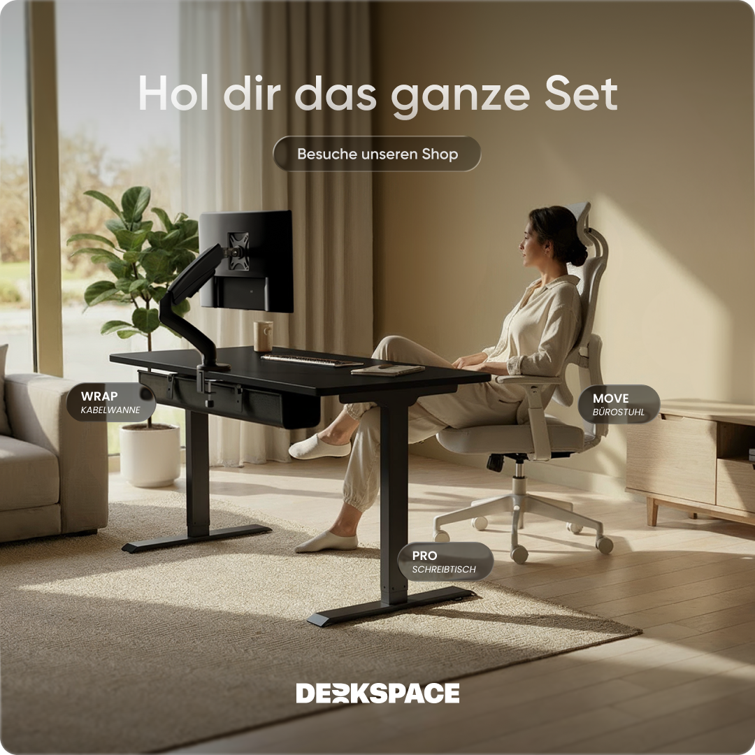 Moderner ergonomischer Stehpult von DESKSPACE Pro Model– elektrisch verstellbar mit smarter Bedienung