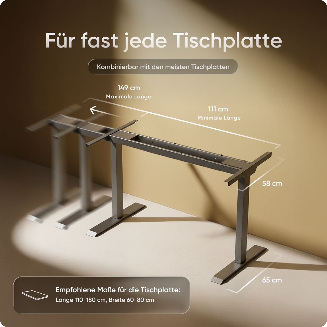 Moderner ergonomischer Stehpult von DESKSPACE Pro Model– elektrisch verstellbar mit smarter Bedienung