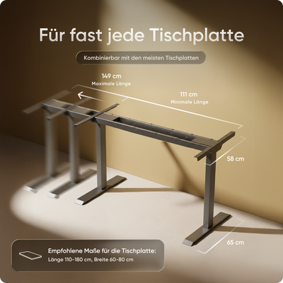Moderner ergonomischer Stehpult von DESKSPACE Pro Model– elektrisch verstellbar mit smarter Bedienung