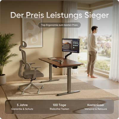 Moderner ergonomischer Stehpult von DESKSPACE Pro Model– elektrisch verstellbar mit smarter Bedienung