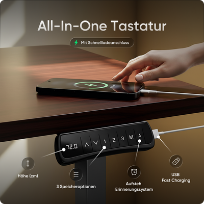 Moderner ergonomischer Stehpult von DESKSPACE Pro Model– elektrisch verstellbar mit smarter Bedienung