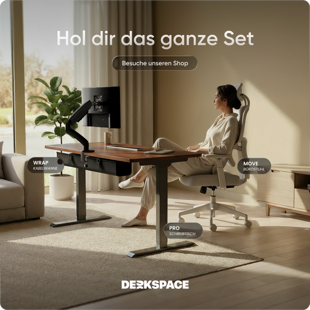 Moderner ergonomischer Stehpult von DESKSPACE Pro Model– elektrisch verstellbar mit smarter Bedienung