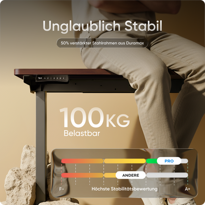 Moderner ergonomischer Stehpult von DESKSPACE Pro Model– elektrisch verstellbar mit smarter Bedienung