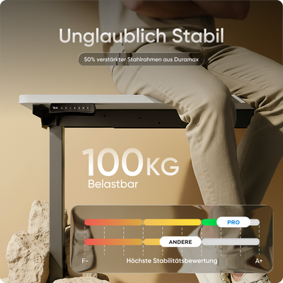 Moderner ergonomischer Stehpult von DESKSPACE Pro Model– elektrisch verstellbar mit smarter Bedienung