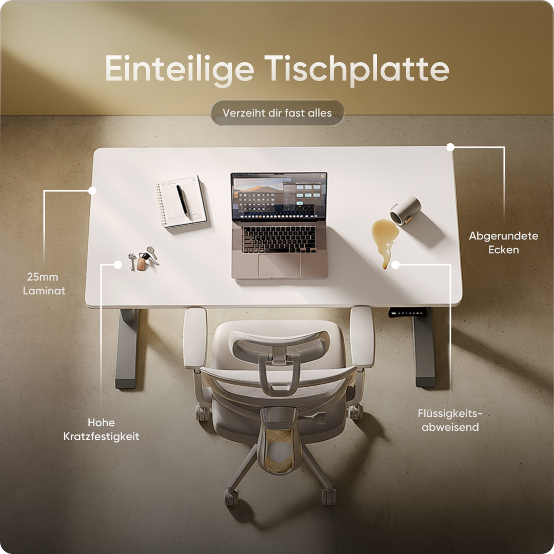 Moderner ergonomischer Stehpult von DESKSPACE Pro Model– elektrisch verstellbar mit smarter Bedienung
