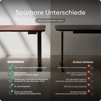 Elektrisch höhenverstellbarer DESKSPACE Pro Plus ergonomischer Stehschreibtisch