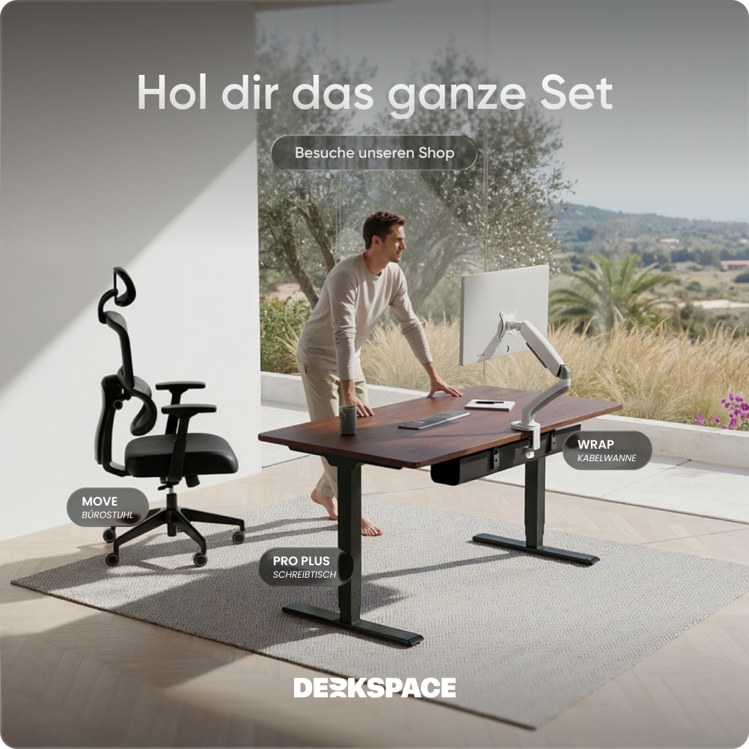 Elektrisch höhenverstellbarer DESKSPACE Pro Plus ergonomischer Stehschreibtisch