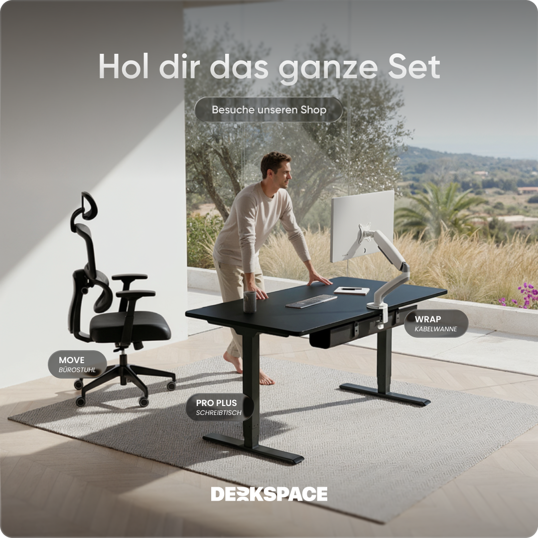 Elektrisch höhenverstellbarer DESKSPACE Pro Plus ergonomischer Stehschreibtisch