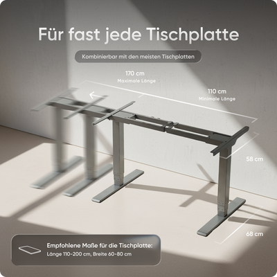 Elektrisch höhenverstellbarer DESKSPACE Pro Plus ergonomischer Stehschreibtisch