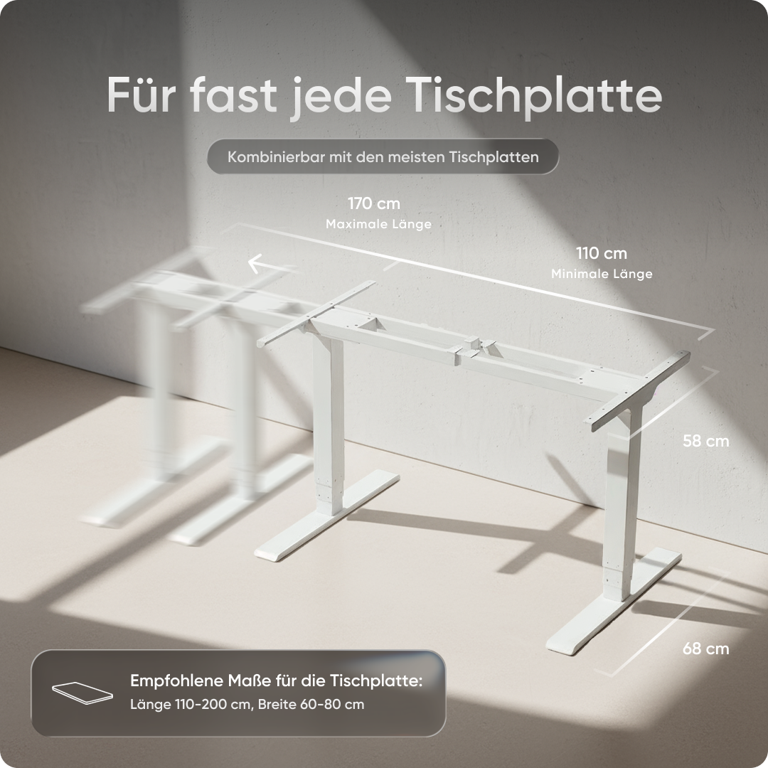 Elektrisch höhenverstellbarer DESKSPACE Pro Plus ergonomischer Stehschreibtisch