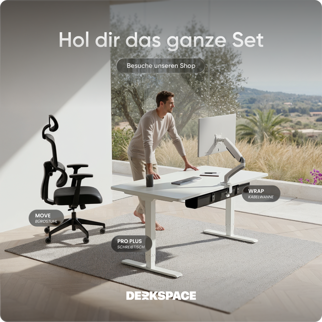 Elektrisch höhenverstellbarer DESKSPACE Pro Plus ergonomischer Stehschreibtisch