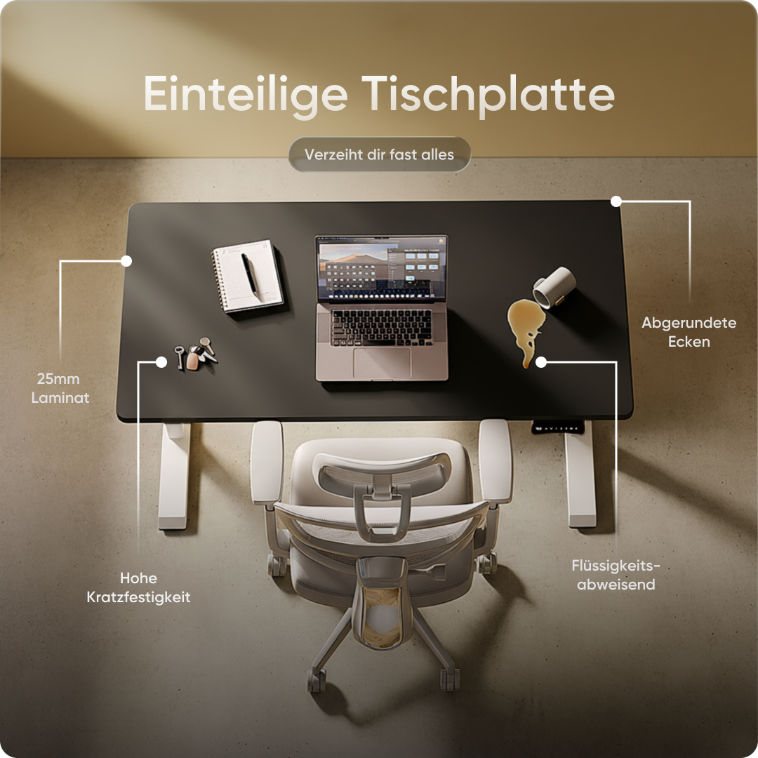 Moderner ergonomischer Stehpult von DESKSPACE Pro Model– elektrisch verstellbar mit smarter Bedienung