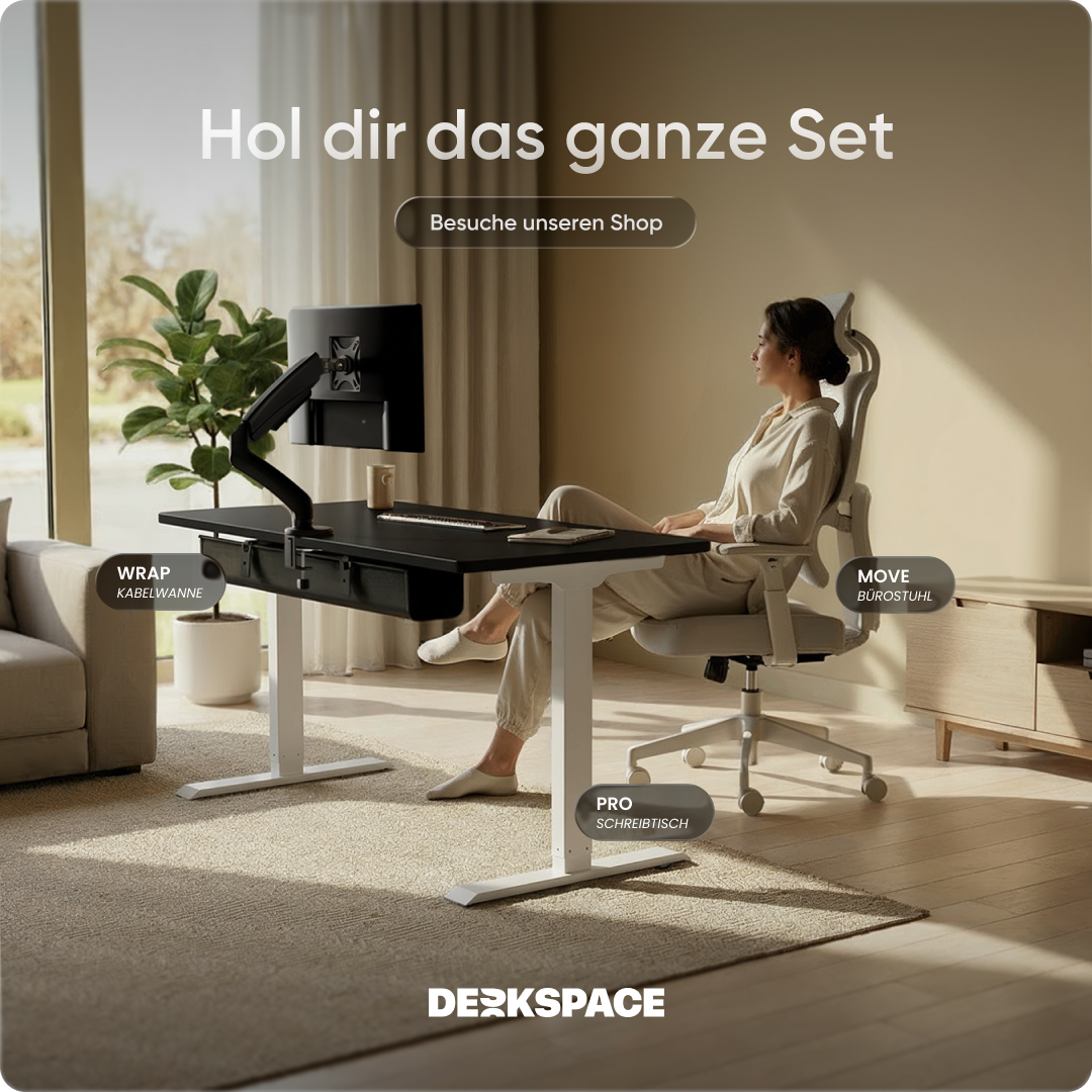 Moderner ergonomischer Stehpult von DESKSPACE Pro Model– elektrisch verstellbar mit smarter Bedienung