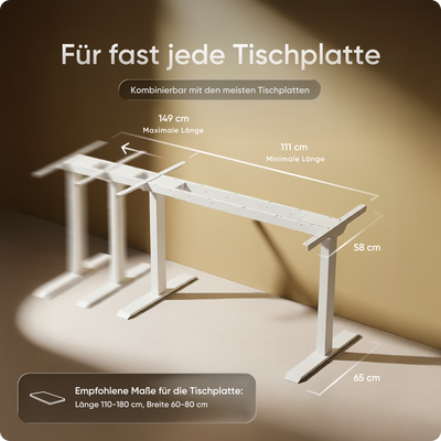 Moderner ergonomischer Stehpult von DESKSPACE Pro Model– elektrisch verstellbar mit smarter Bedienung