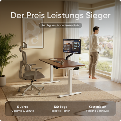 Moderner ergonomischer Stehpult von DESKSPACE Pro Model– elektrisch verstellbar mit smarter Bedienung