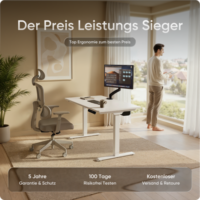 Moderner ergonomischer Stehpult von DESKSPACE Pro Model– elektrisch verstellbar mit smarter Bedienung