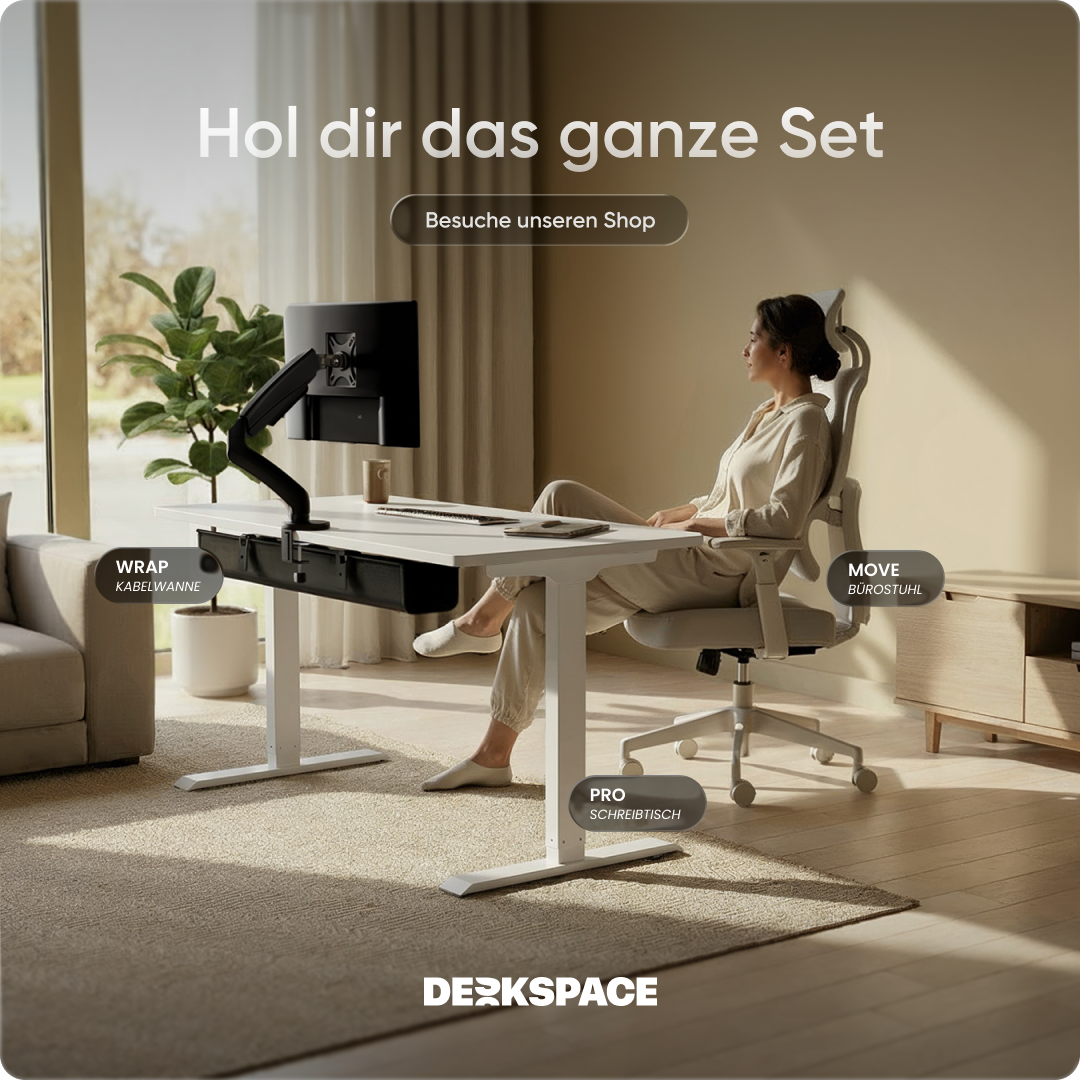 Moderner ergonomischer Stehpult von DESKSPACE Pro Model– elektrisch verstellbar mit smarter Bedienung