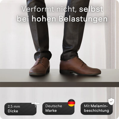 DESKSPACE Tischplatte – massive 2,5 cm starke Holzplatte, ideal für höhenverstellbare Schreibtische, Esstische & Arbeitsplätze, ideal für Büro & Homeoffice