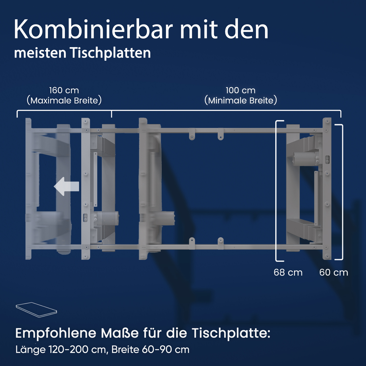 DESKSPACE Titan elektrisch höhenverstellbarer Schreibtisch mit 4 stabilen Beinen, Dual-Motor-Antrieb, 200 kg Tragkraft, Memory-Steuerung und modernem Design
