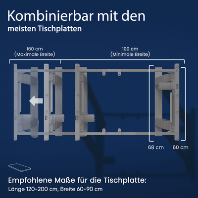 DESKSPACE Titan elektrisch höhenverstellbarer Schreibtisch mit 4 stabilen Beinen, Dual-Motor-Antrieb, 200 kg Tragkraft, Memory-Steuerung und modernem Design