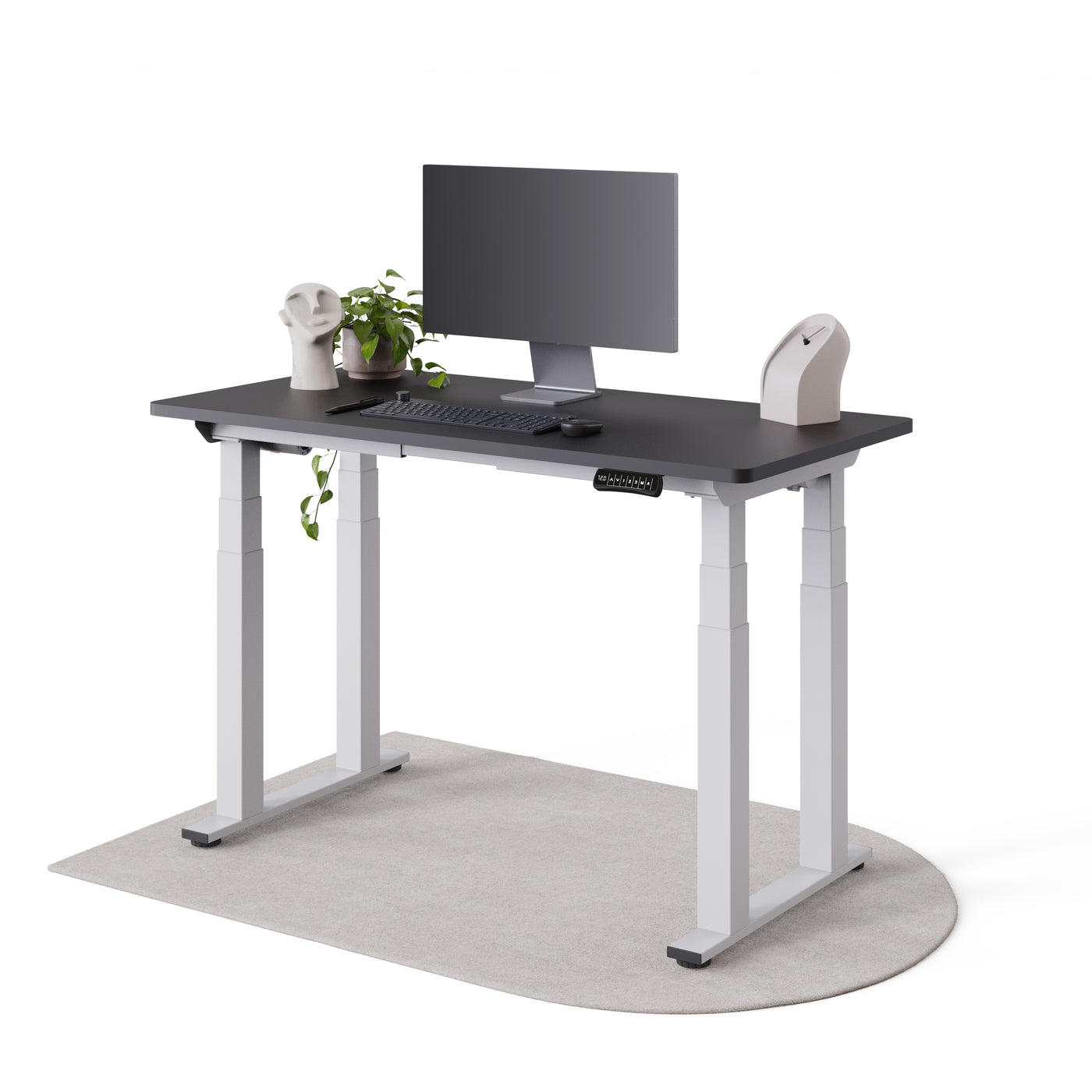 DESKSPACE Titan elektrisch höhenverstellbarer Schreibtisch mit 4 stabilen Beinen, Dual-Motor-Antrieb, 200 kg Tragkraft, Memory-Steuerung und modernem Design