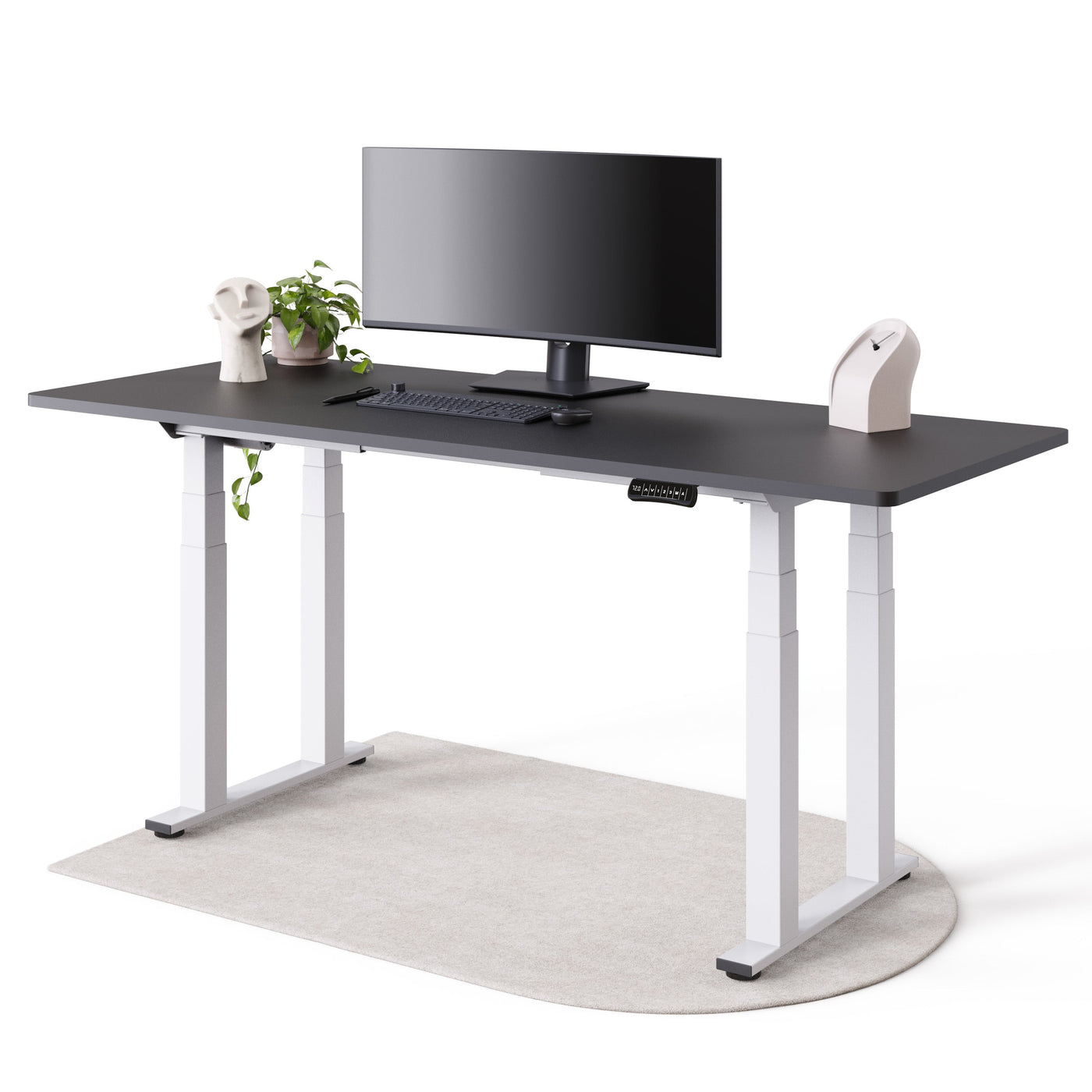 DESKSPACE Titan elektrisch höhenverstellbarer Schreibtisch mit 4 stabilen Beinen, Dual-Motor-Antrieb, 200 kg Tragkraft, Memory-Steuerung und modernem Design