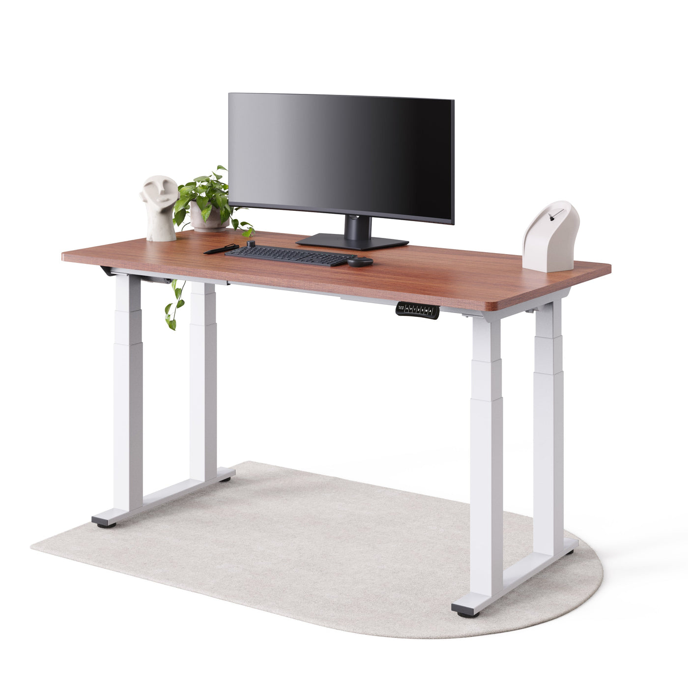 DESKSPACE Titan elektrisch höhenverstellbarer Schreibtisch mit 4 stabilen Beinen, Dual-Motor-Antrieb, 200 kg Tragkraft, Memory-Steuerung und modernem Design