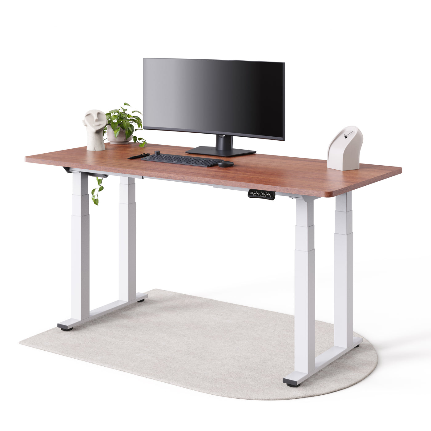 DESKSPACE Titan elektrisch höhenverstellbarer Schreibtisch mit 4 stabilen Beinen, Dual-Motor-Antrieb, 200 kg Tragkraft, Memory-Steuerung und modernem Design