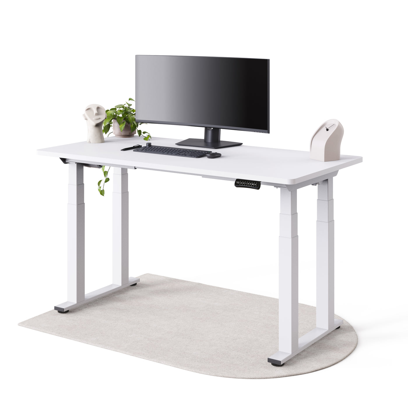 DESKSPACE Titan elektrisch höhenverstellbarer Schreibtisch mit 4 stabilen Beinen, Dual-Motor-Antrieb, 200 kg Tragkraft, Memory-Steuerung und modernem Design