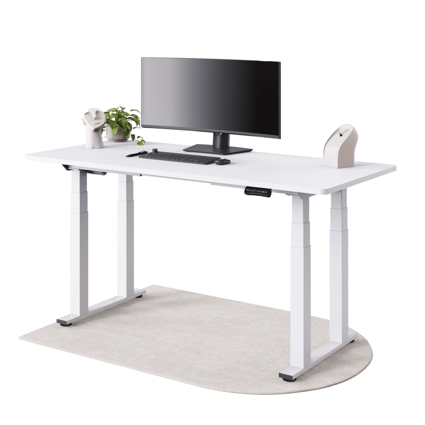 DESKSPACE Titan elektrisch höhenverstellbarer Schreibtisch mit 4 stabilen Beinen, Dual-Motor-Antrieb, 200 kg Tragkraft, Memory-Steuerung und modernem Design