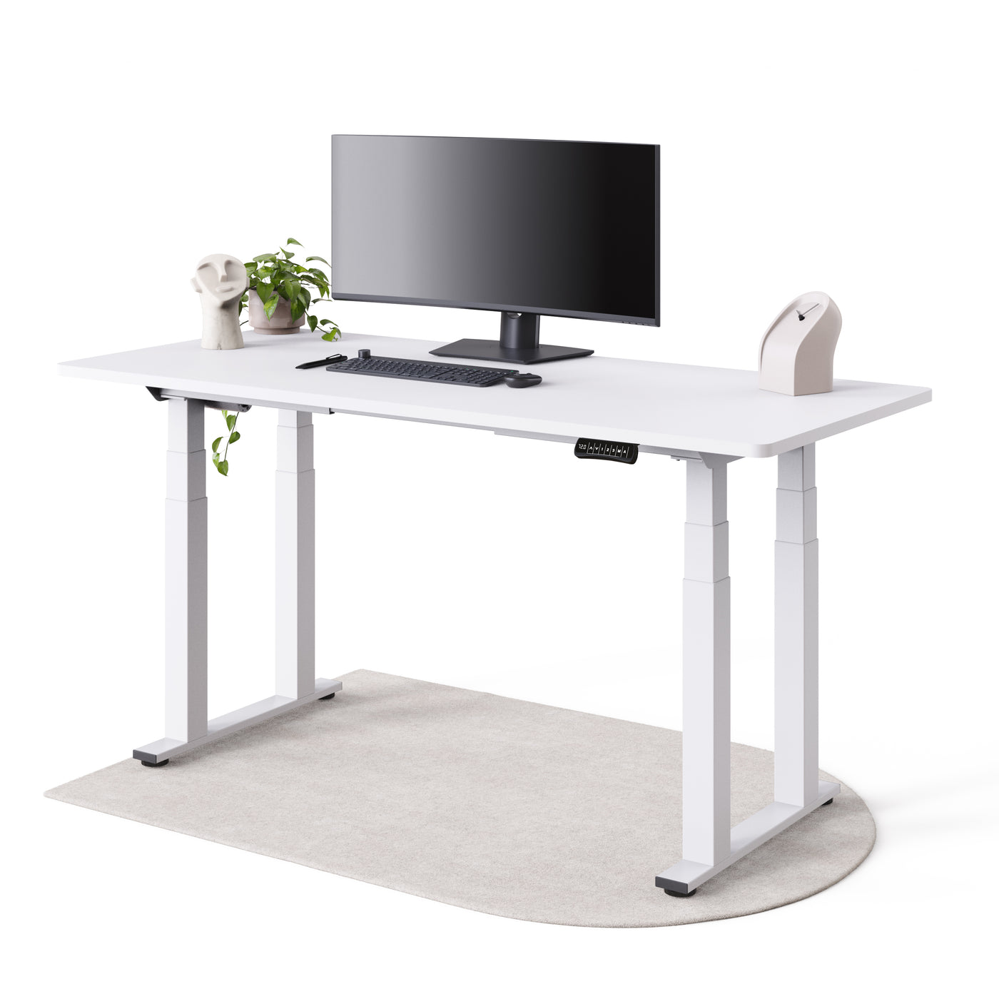 DESKSPACE Titan elektrisch höhenverstellbarer Schreibtisch mit 4 stabilen Beinen, Dual-Motor-Antrieb, 200 kg Tragkraft, Memory-Steuerung und modernem Design