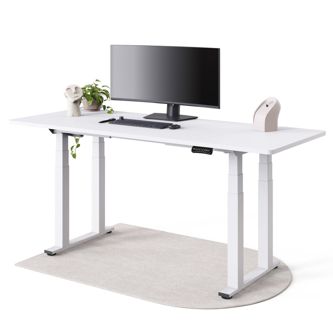 DESKSPACE Titan elektrisch höhenverstellbarer Schreibtisch mit 4 stabilen Beinen, Dual-Motor-Antrieb, 200 kg Tragkraft, Memory-Steuerung und modernem Design