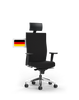 Ergonomischer Bürostuhl DESKSPACE EXECUTIVE in Schwarz ohne Kopfstütze — Detailansicht der verstellbaren Premium 3D-Armlehnen