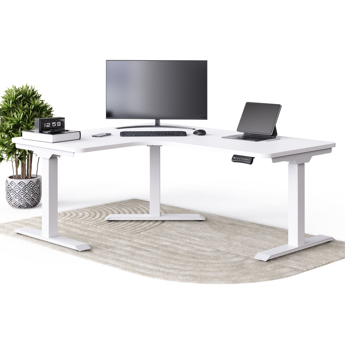 deskspace-corner-hohenverstellbarer-schreibtisch-weiß-tischplatte-weiß-gestell