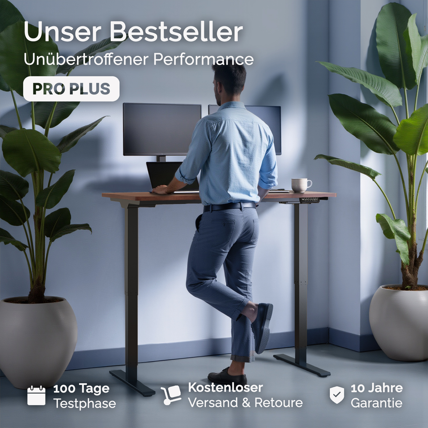 DESQUP PRO PLUS | Electrically height-adjustable desk 
