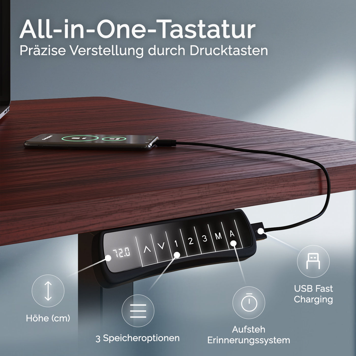 DESQUP PRO PLUS | Electrically height-adjustable desk 