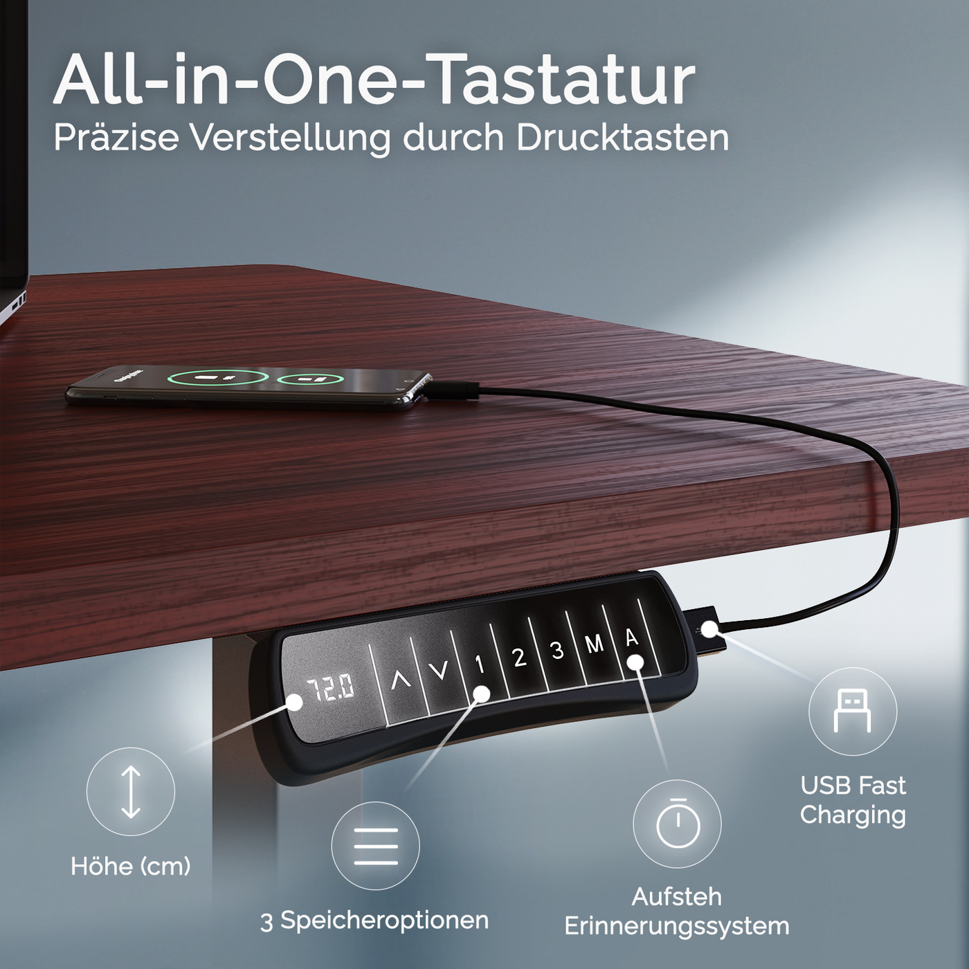 DESQUP PRO PLUS | Electrically height-adjustable desk 