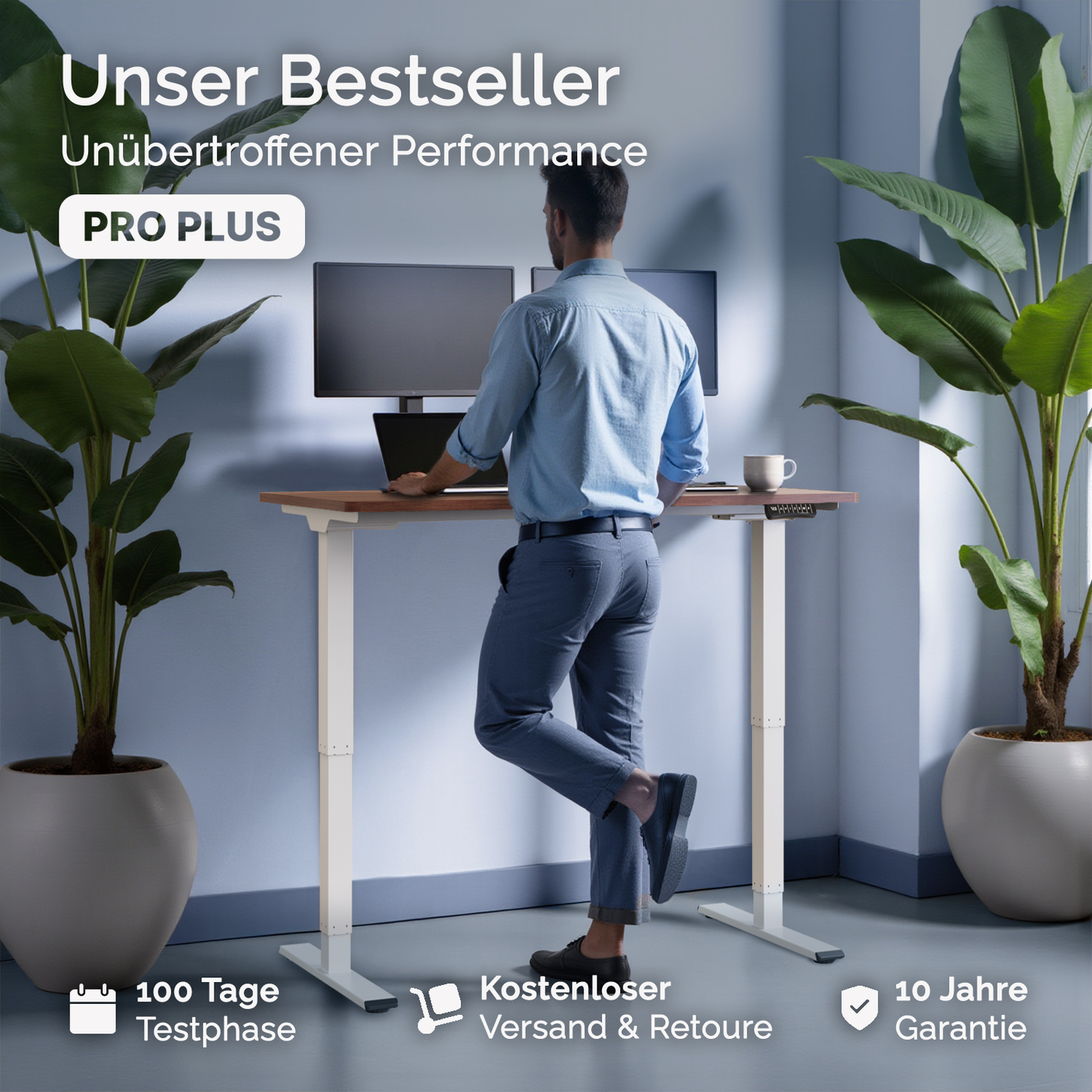 DESQUP PRO PLUS | Electrically height-adjustable desk 