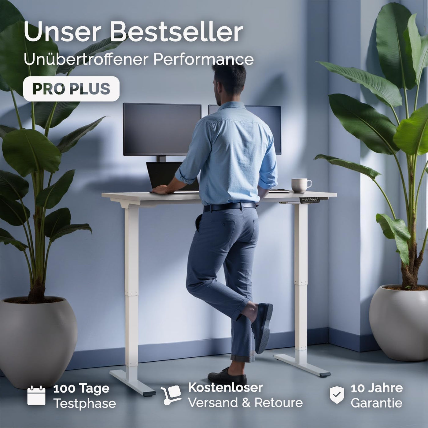 DESQUP PRO PLUS | Electrically height-adjustable desk 